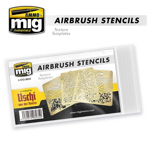 AMIG 8035 AIRBRUSH STENCILS 3 stk 6 x 6 cm.